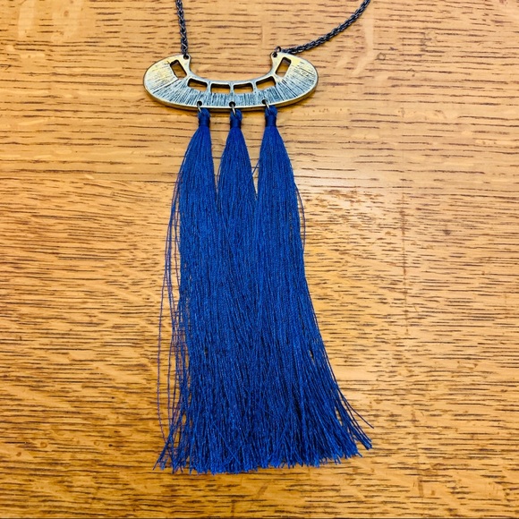 NEW! Romolo Blue Tassel Necklace - Picture 4 of 5